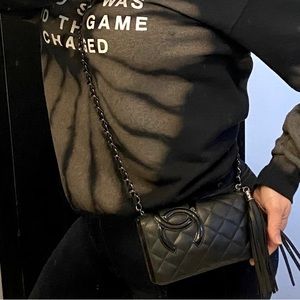 ♠️ Chanel Quilted Wallet Chain Crossbody Wallet Gunmetal Rhodium WOC Revamp